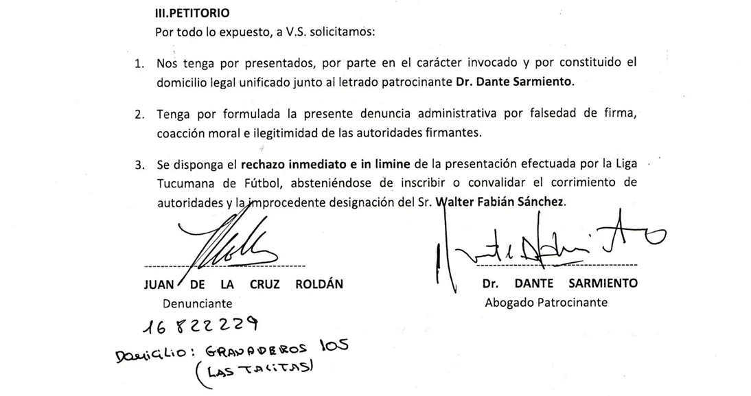 DENUNCIA ROLDAN - PETITORIO FINAL